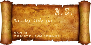 Matity Diána névjegykártya